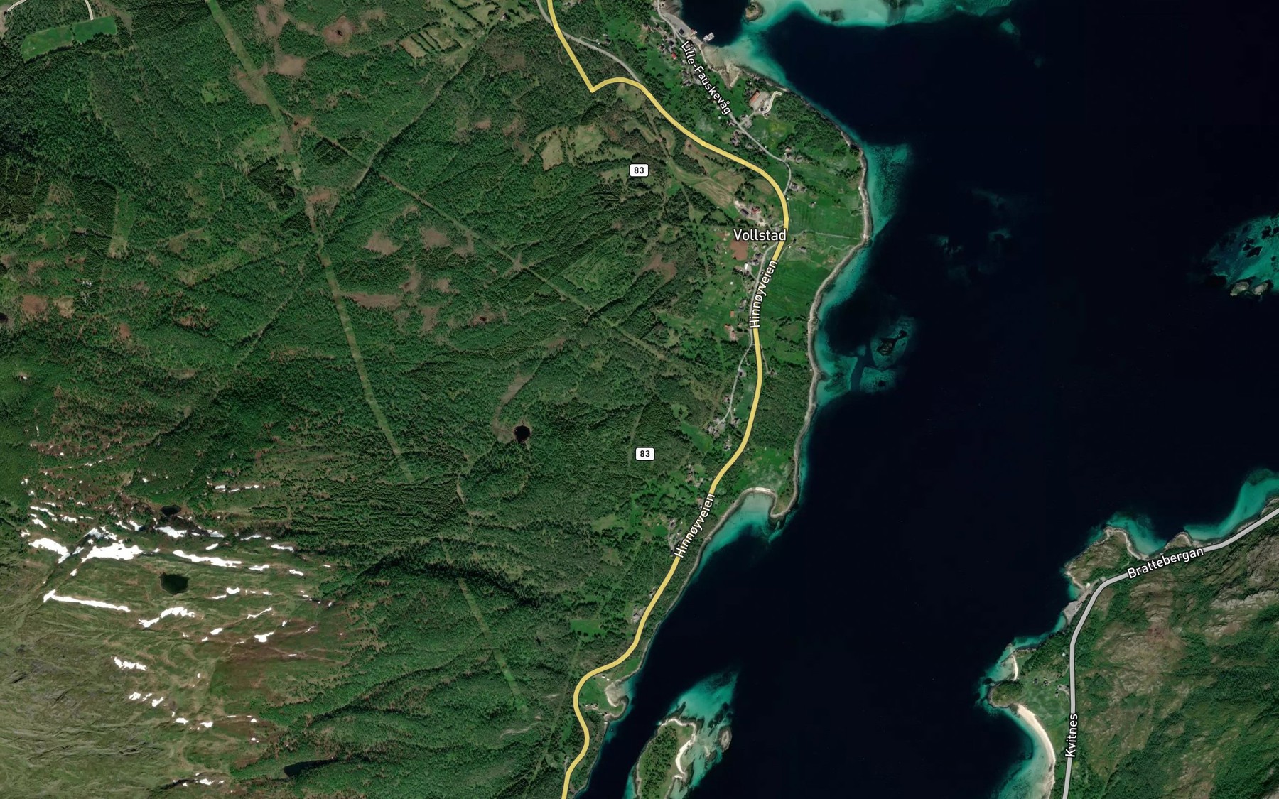 Satellite map of the Vadelva