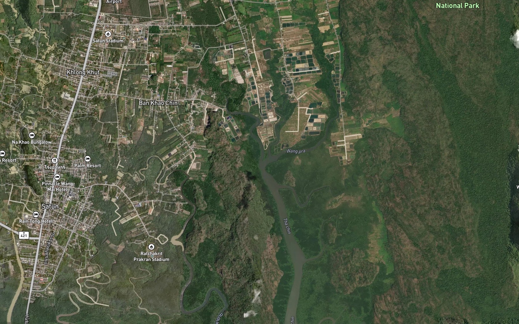 Satellite map of the Khlong Khao Chin
