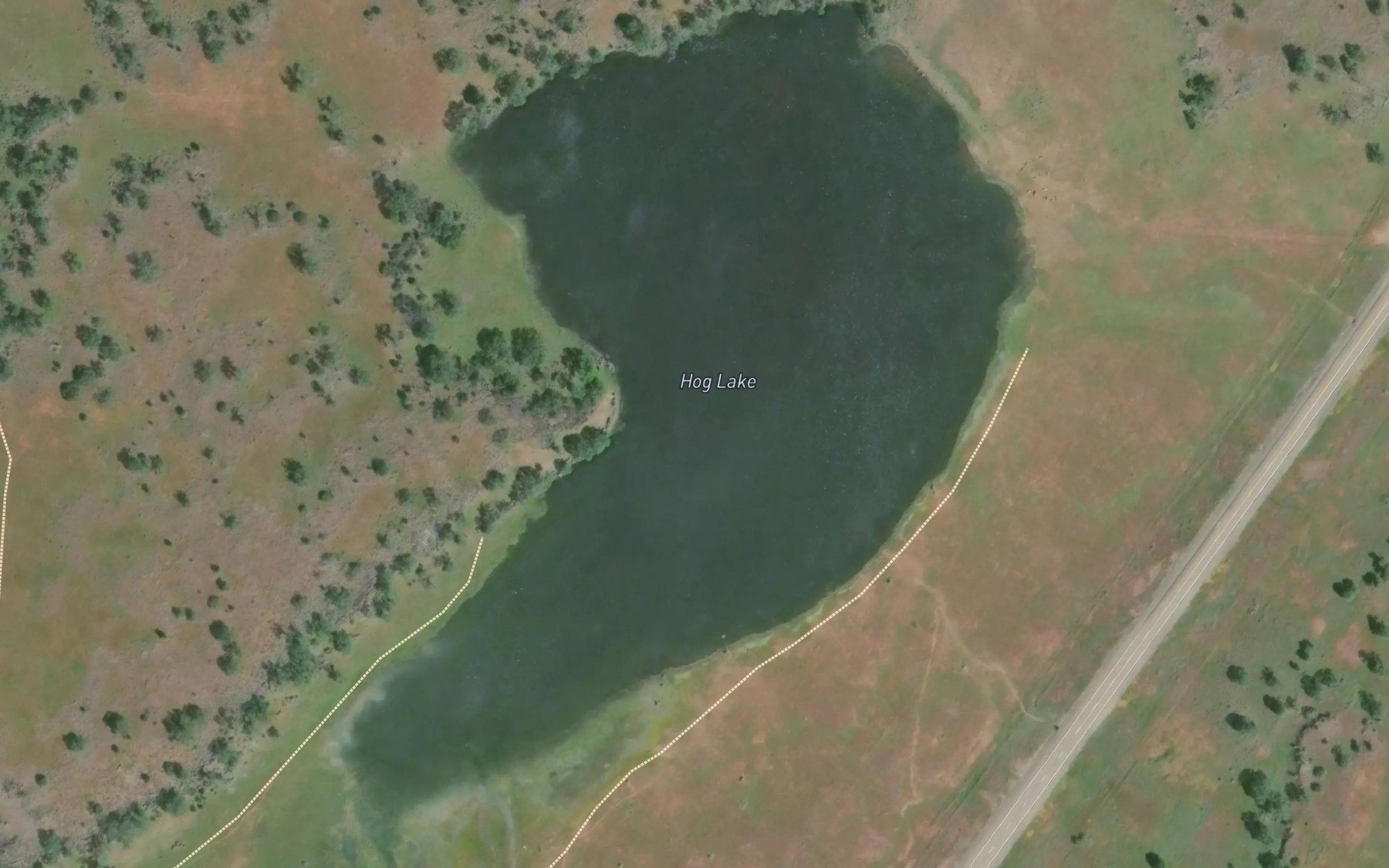 Satellite map of the Hog Lake