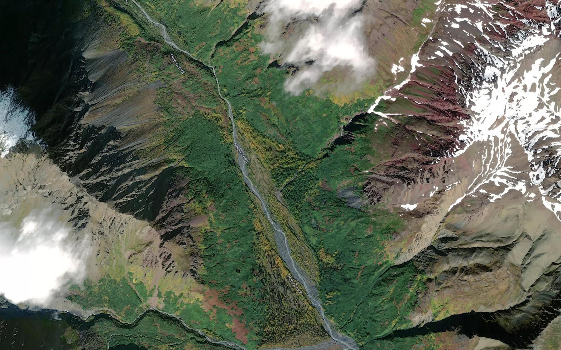 Satellite map of the Christy Creek