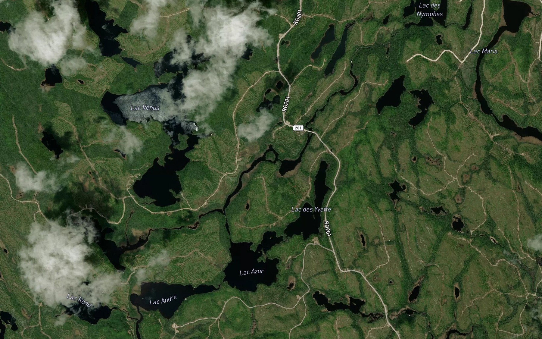 Satellite map of the Lac Monique