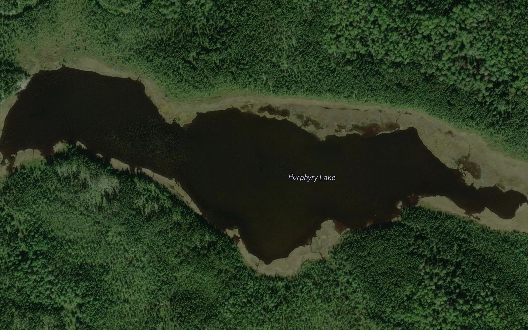 Satellite map of the Porphyry Lake