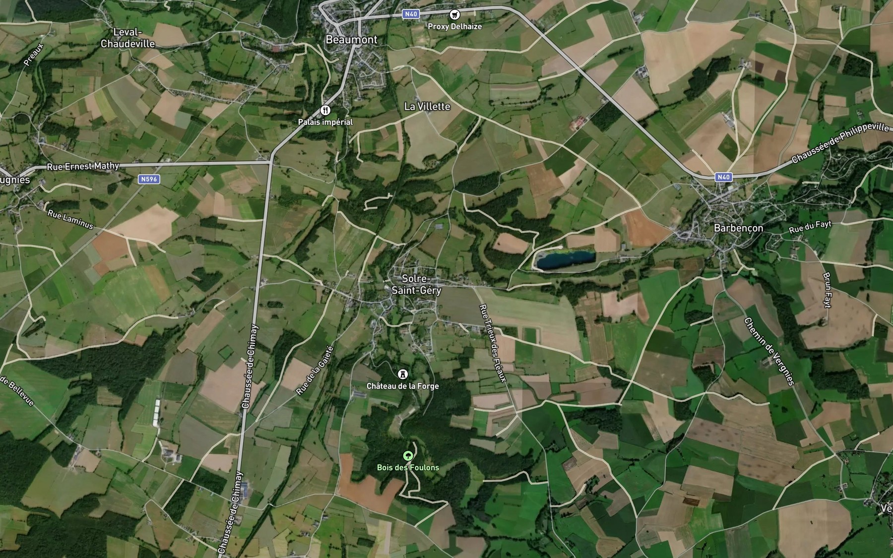 Satellite map of the Ruisseau de Beaumont