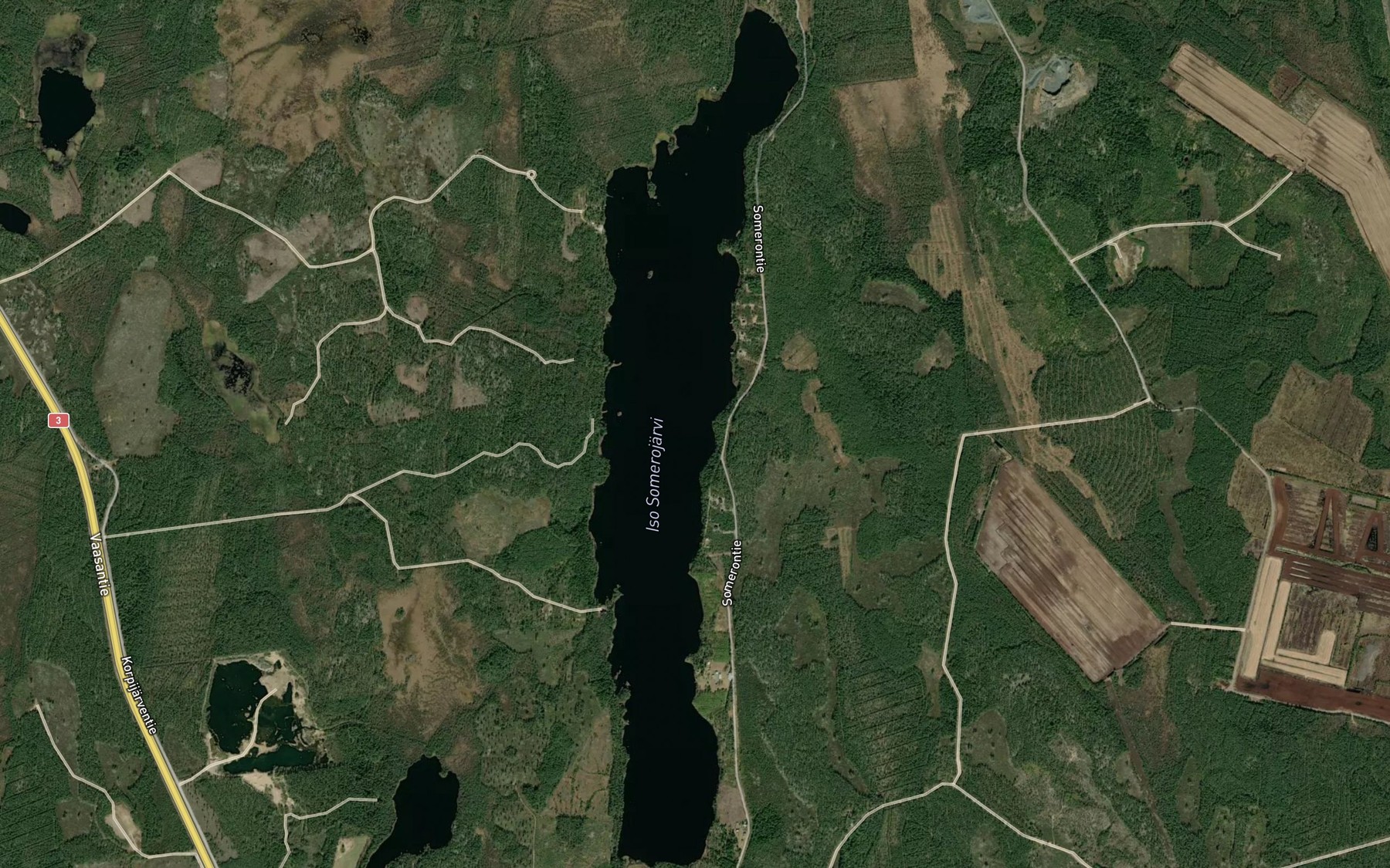 Satellite map of the Iso Somerojarvi