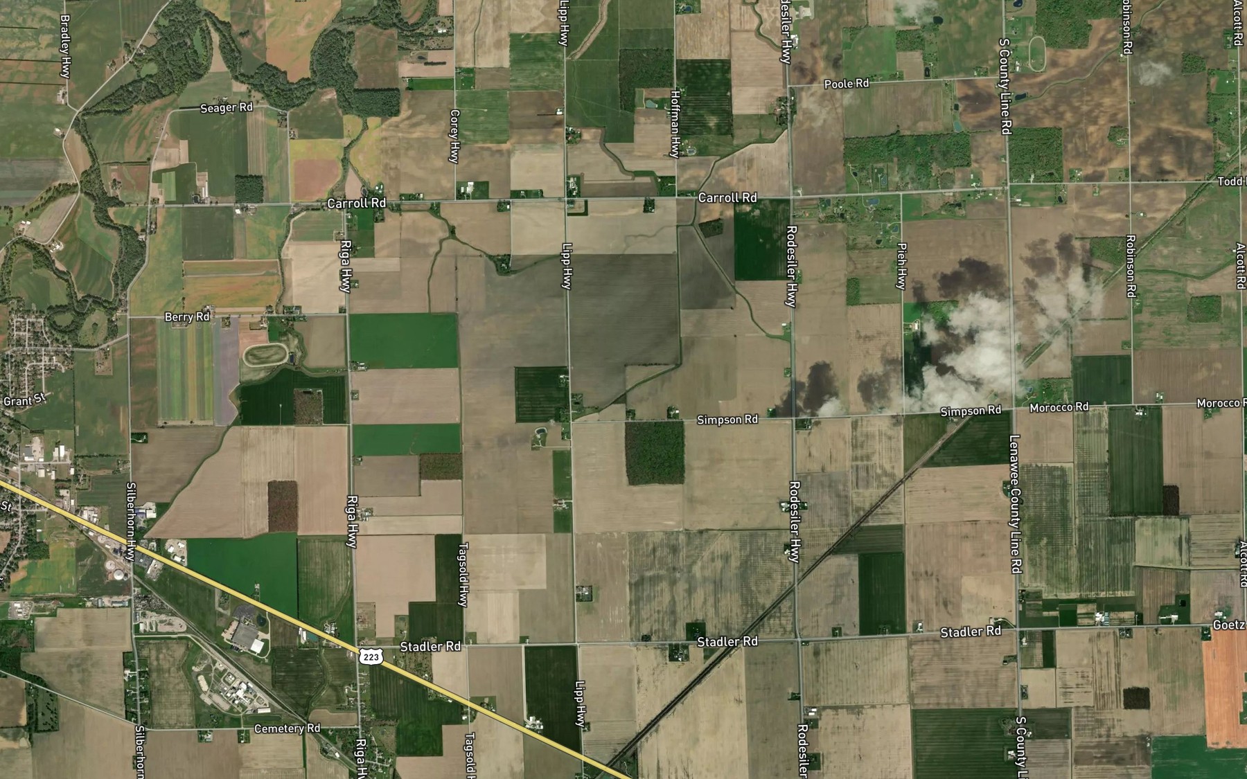 Satellite map of the Kellar Drain