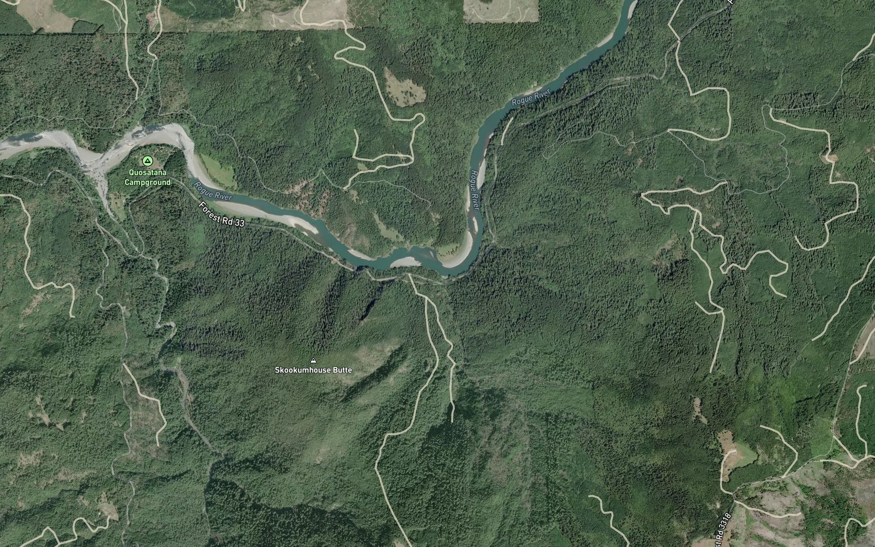 Satellite map of the Bradford Creek