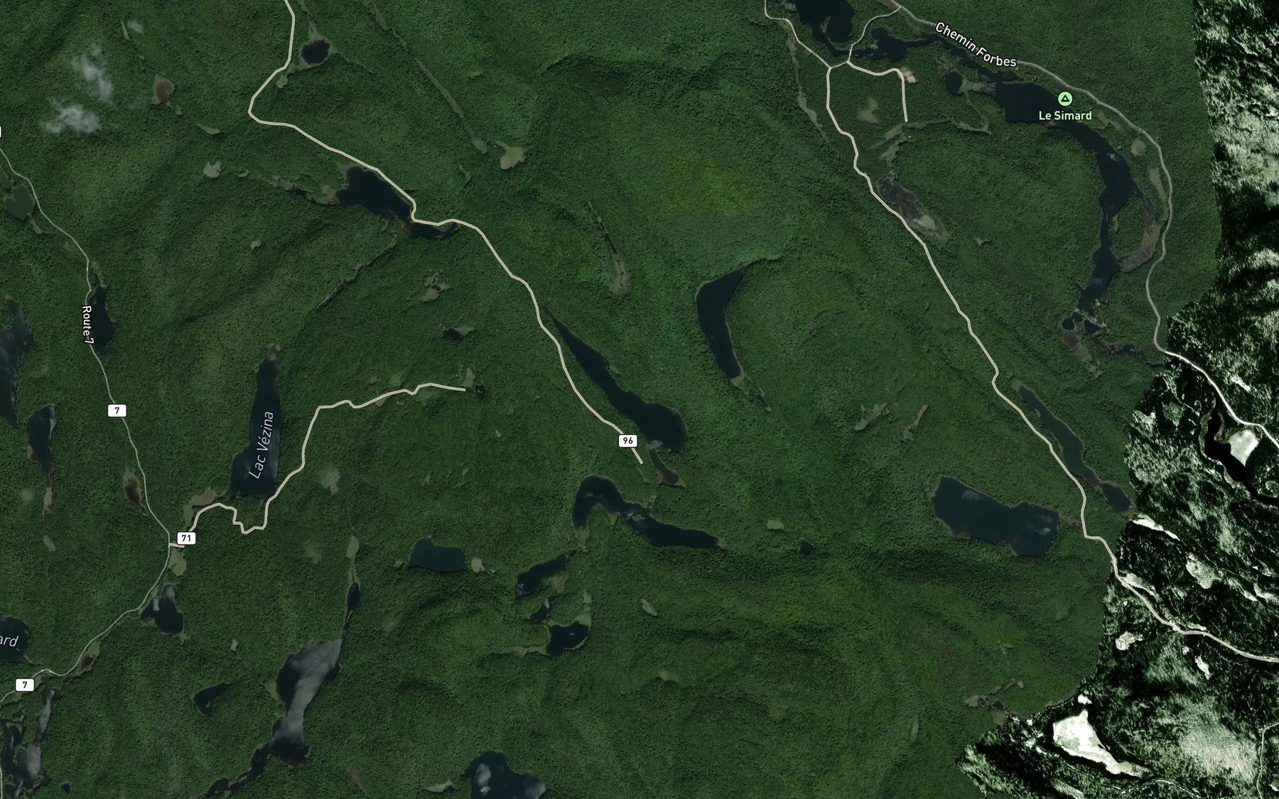 Satellite map of the Lac Coderre