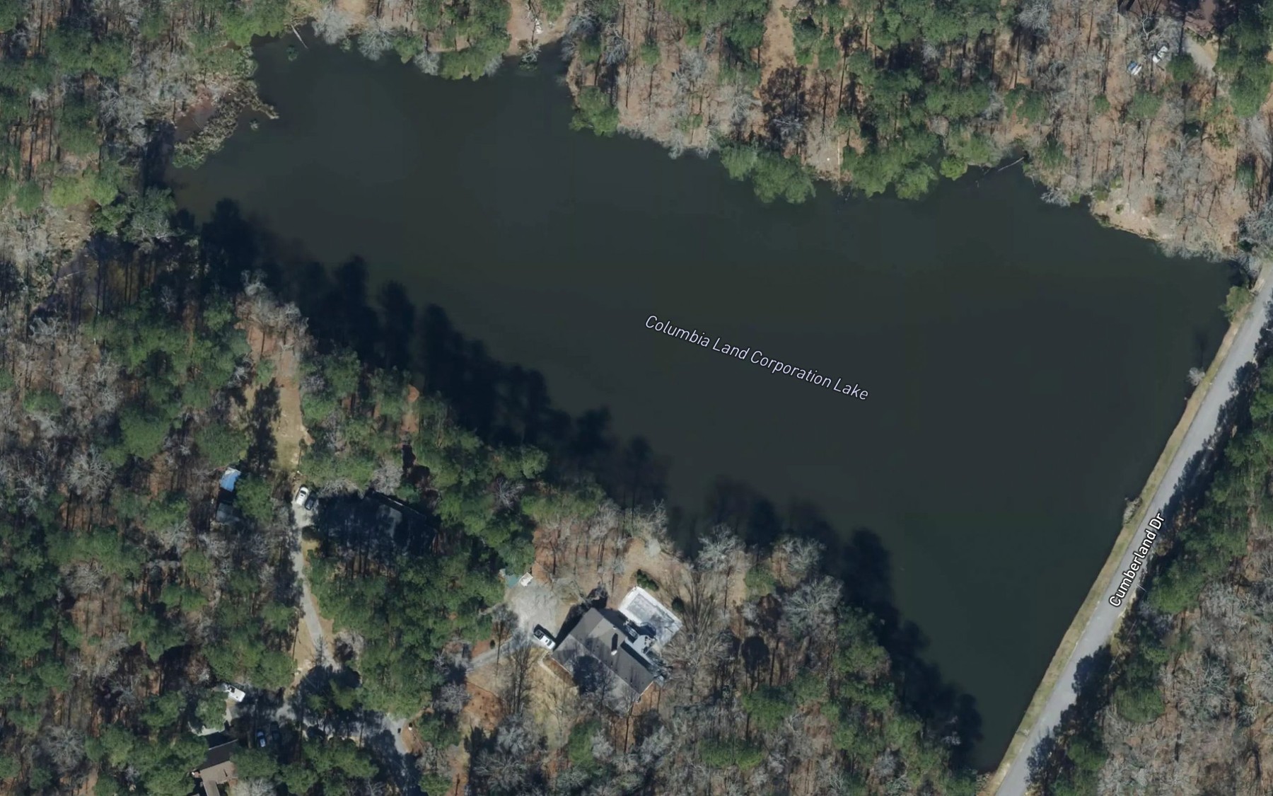Satellite map of the Columbia Land Corporation Lake