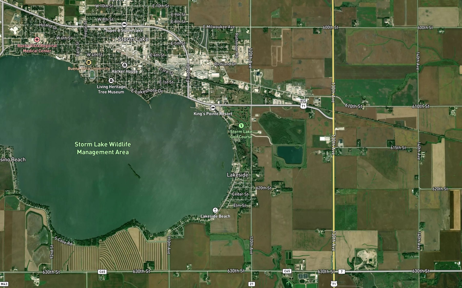 Satellite map of the Spot 5