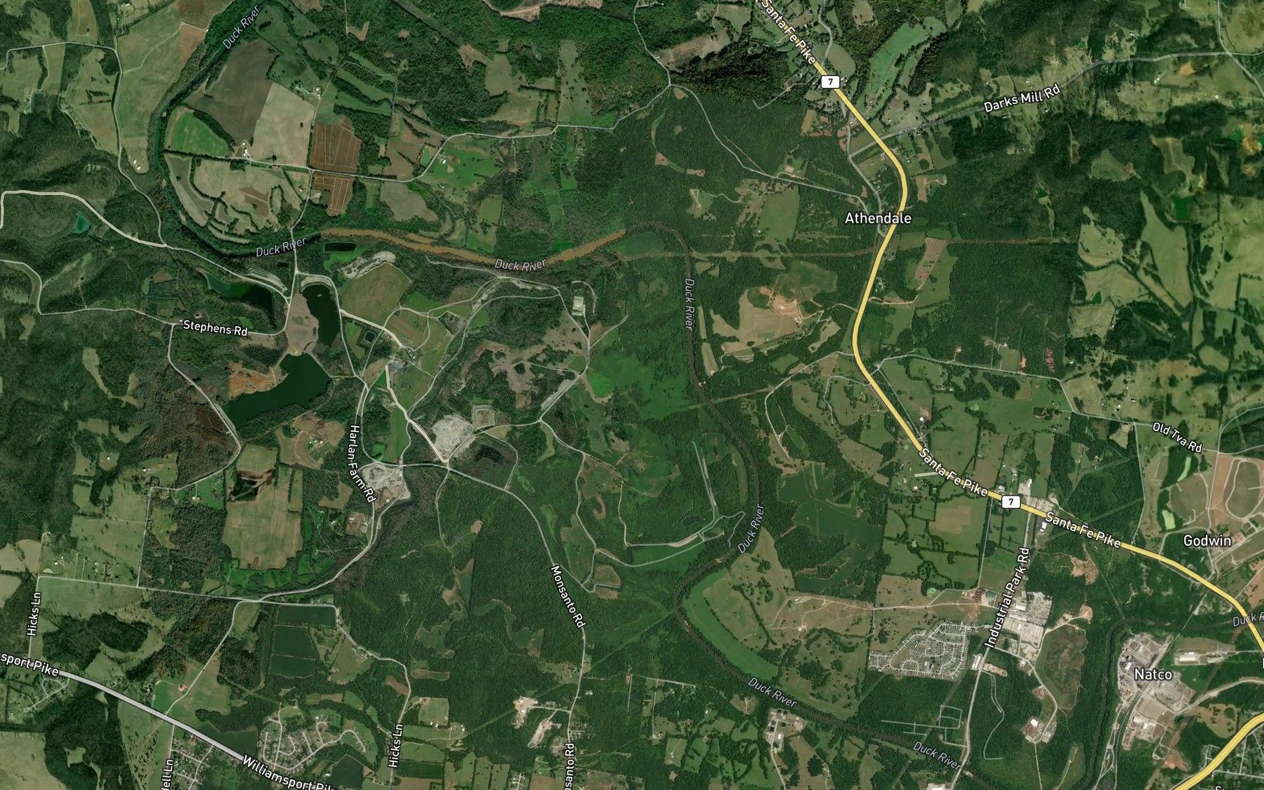 Satellite map of the White Bend