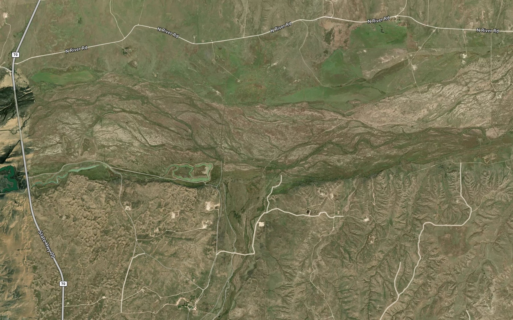 Satellite map of the Dugout Creek