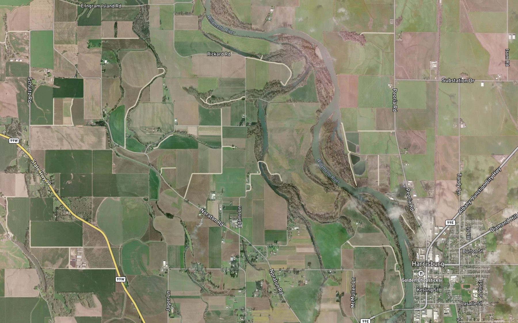 Satellite map of the Perkins Slough