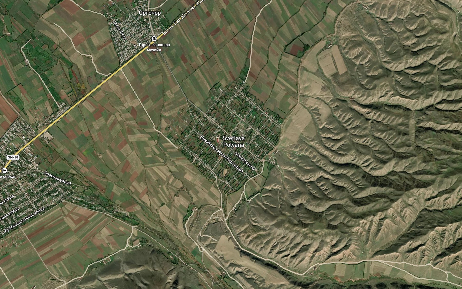 Satellite map of the Aryk Verkhniy