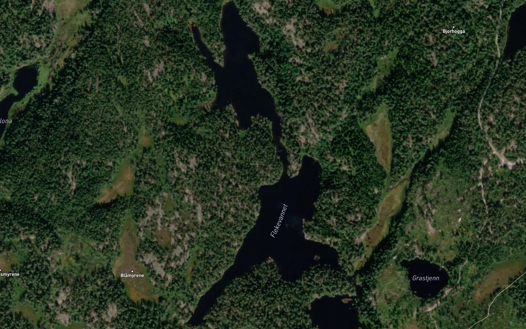 Satellite map of the Flekevannet