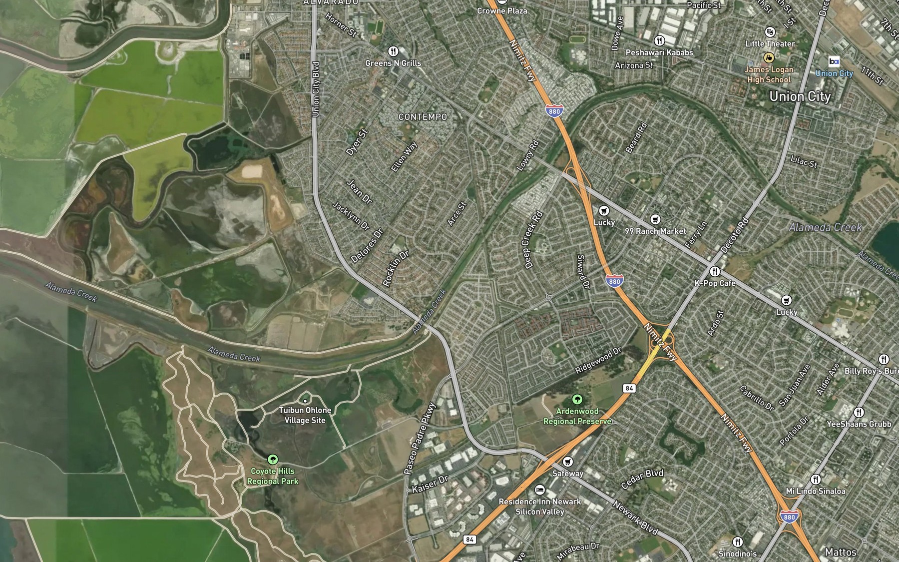 Satellite map of the Crandall Creek