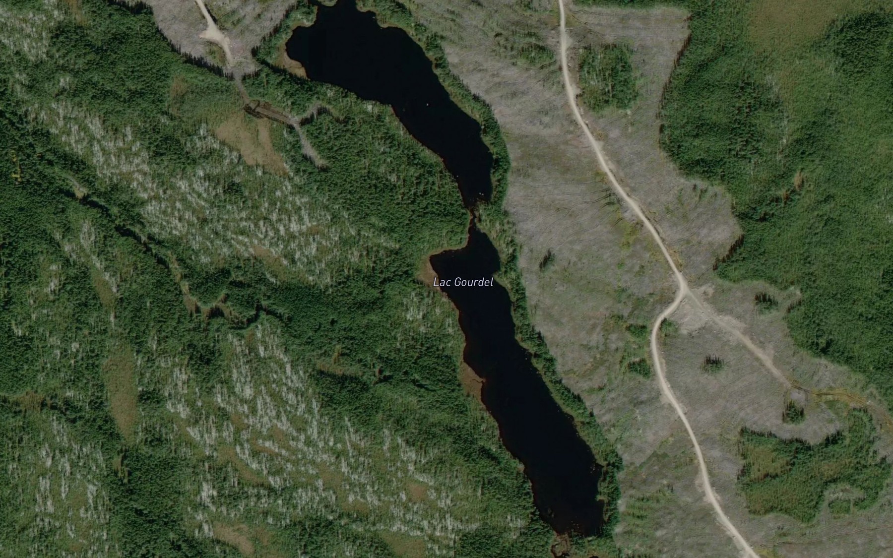 Satellite map of the Lac Gourdel