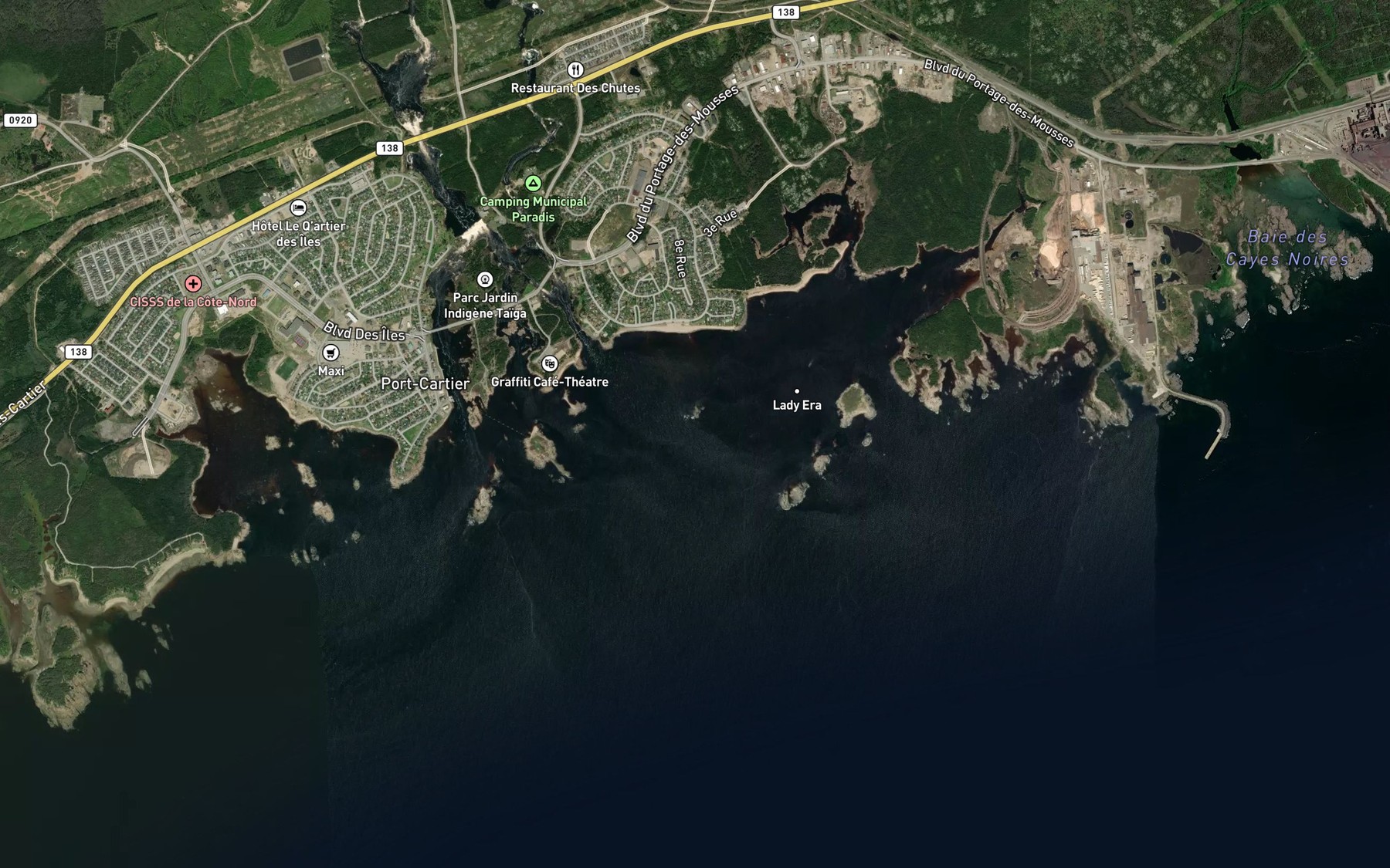 Satellite map of the Baie de l'Abri