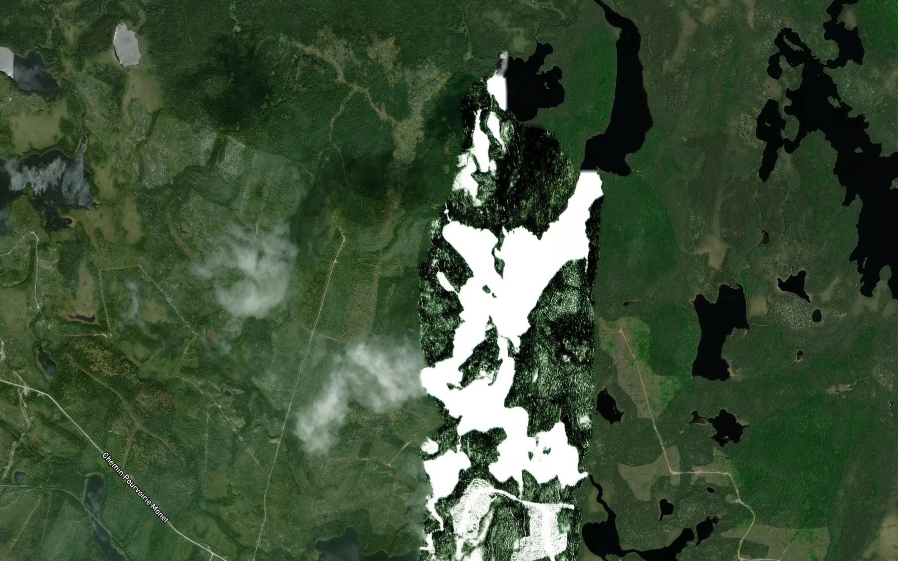 Satellite map of the Lac Oublie