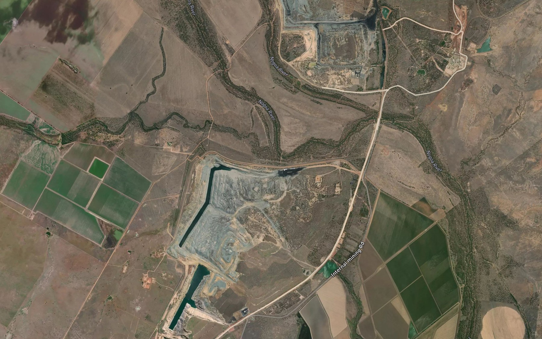 Satellite map of the Winton Creek