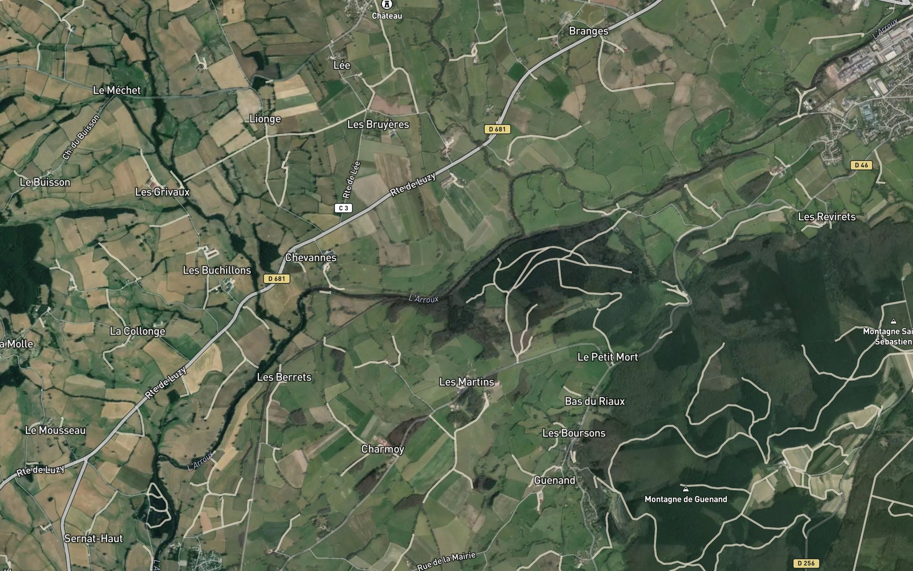 Satellite map of the Selle