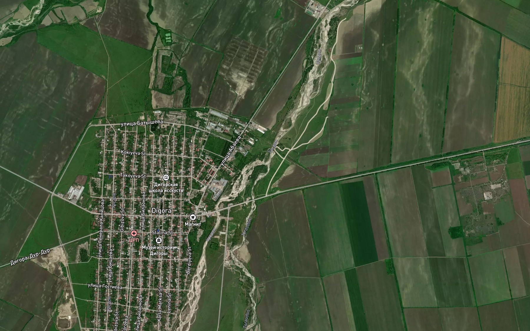 Satellite map of the Tsraudon