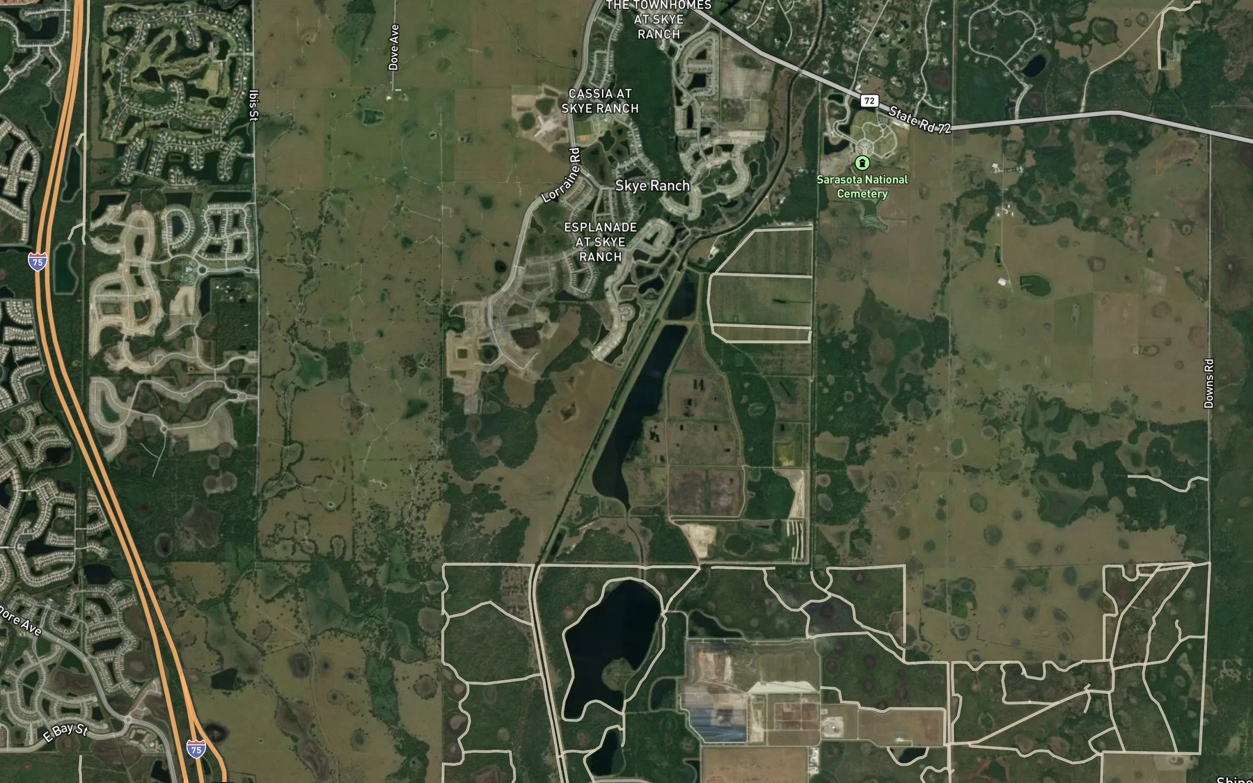 Satellite map of the Cow Pen Slough Canal
