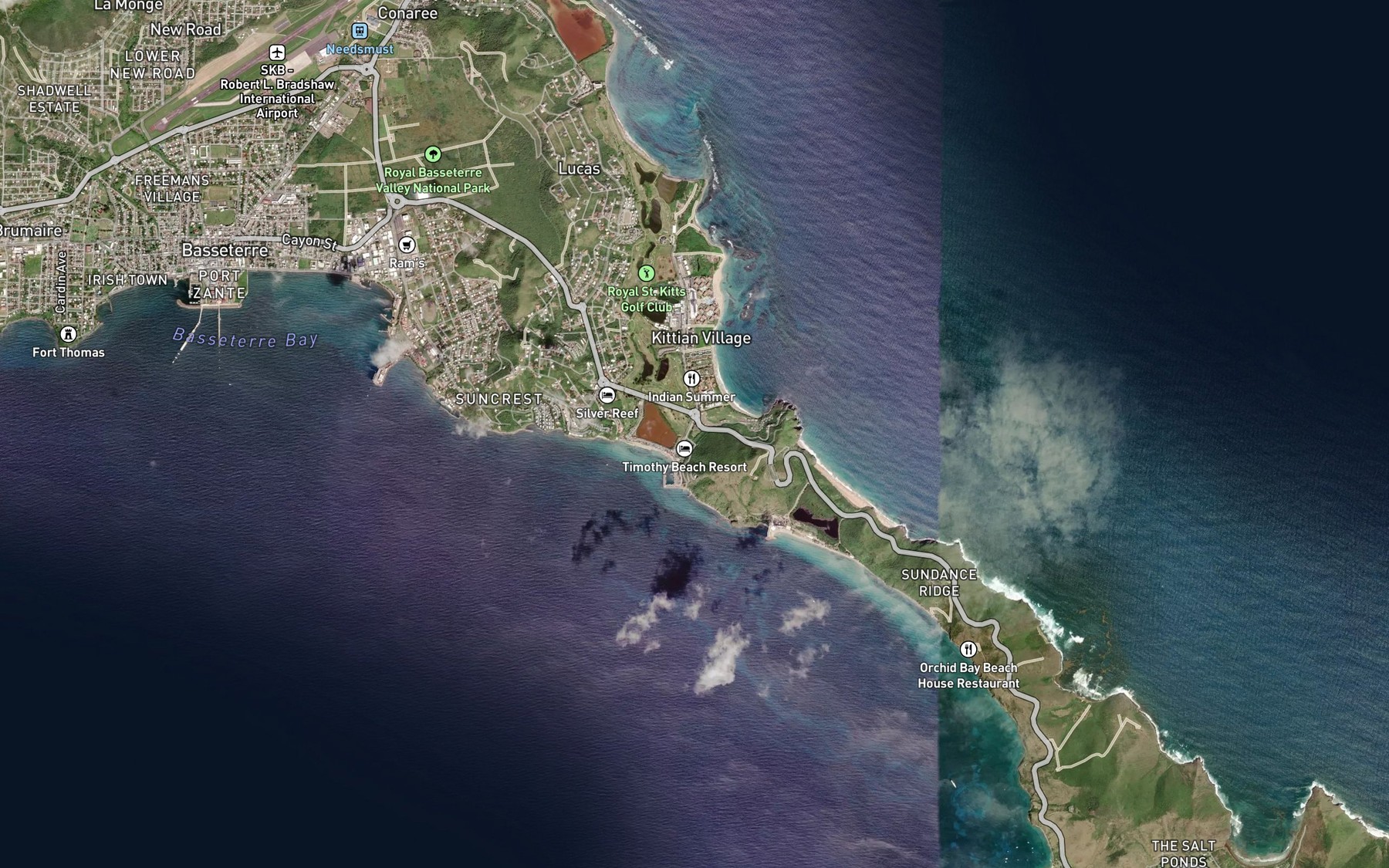 Satellite map of the Salt Pond
