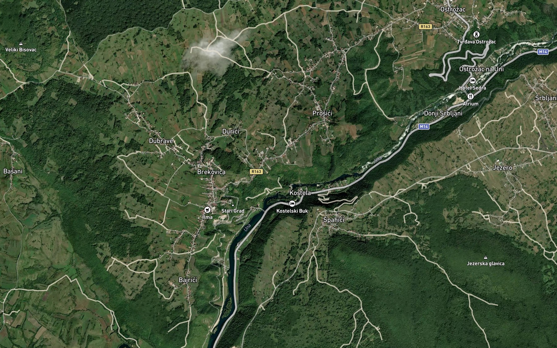 Satellite map of the Kljakino Vrelo