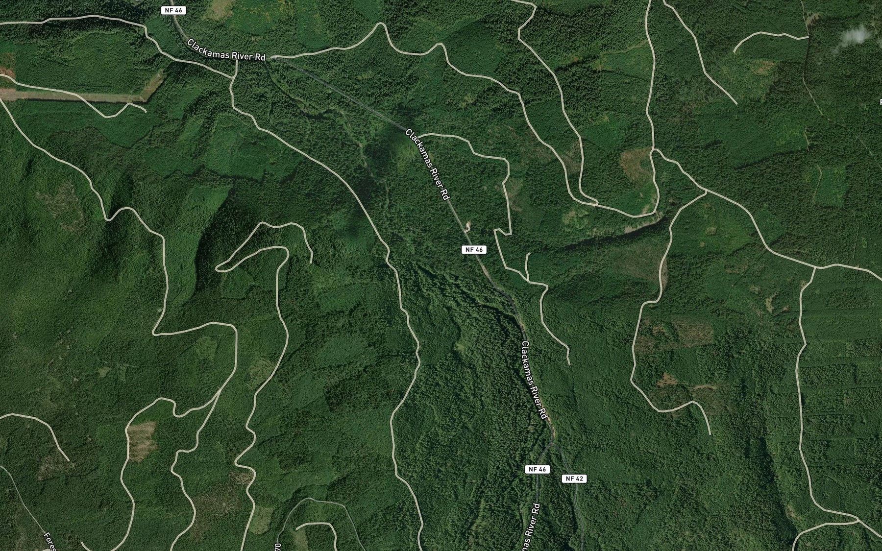 Satellite map of the Kansas Creek
