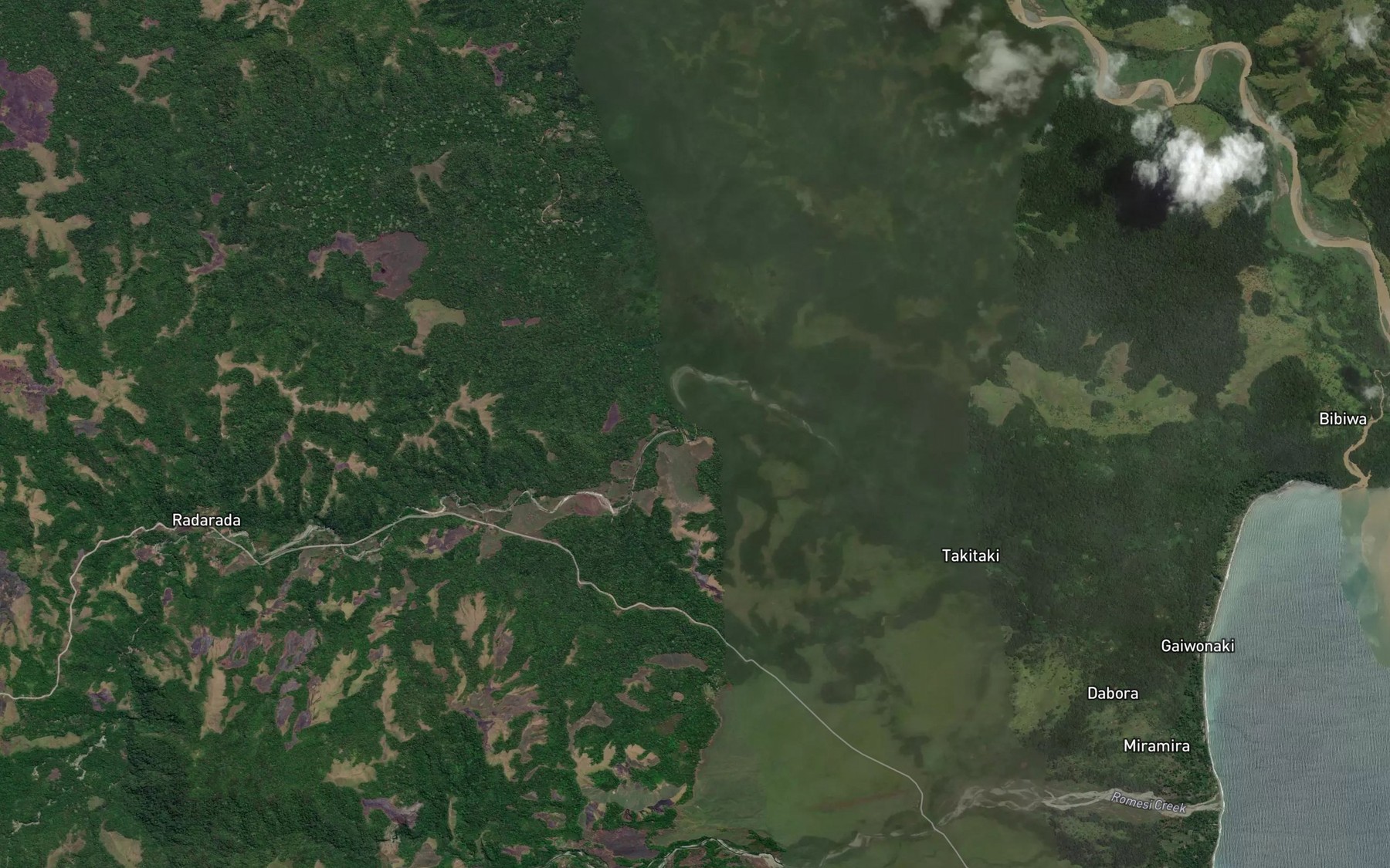Satellite map of the Karima Creek