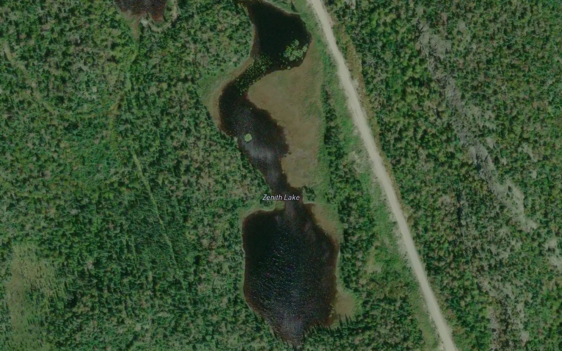 Satellite map of the Zenith Lake