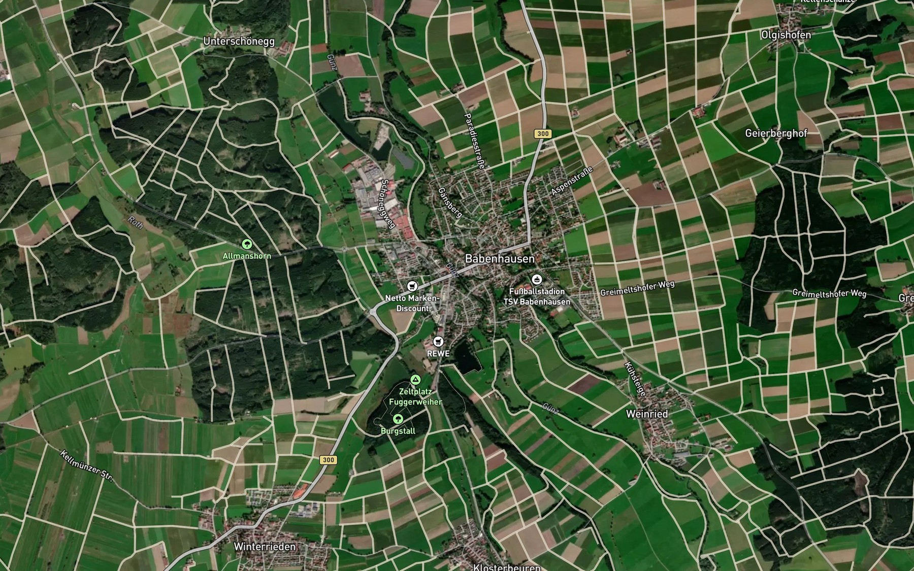 Satellite map of the Klosterbeurener Bach