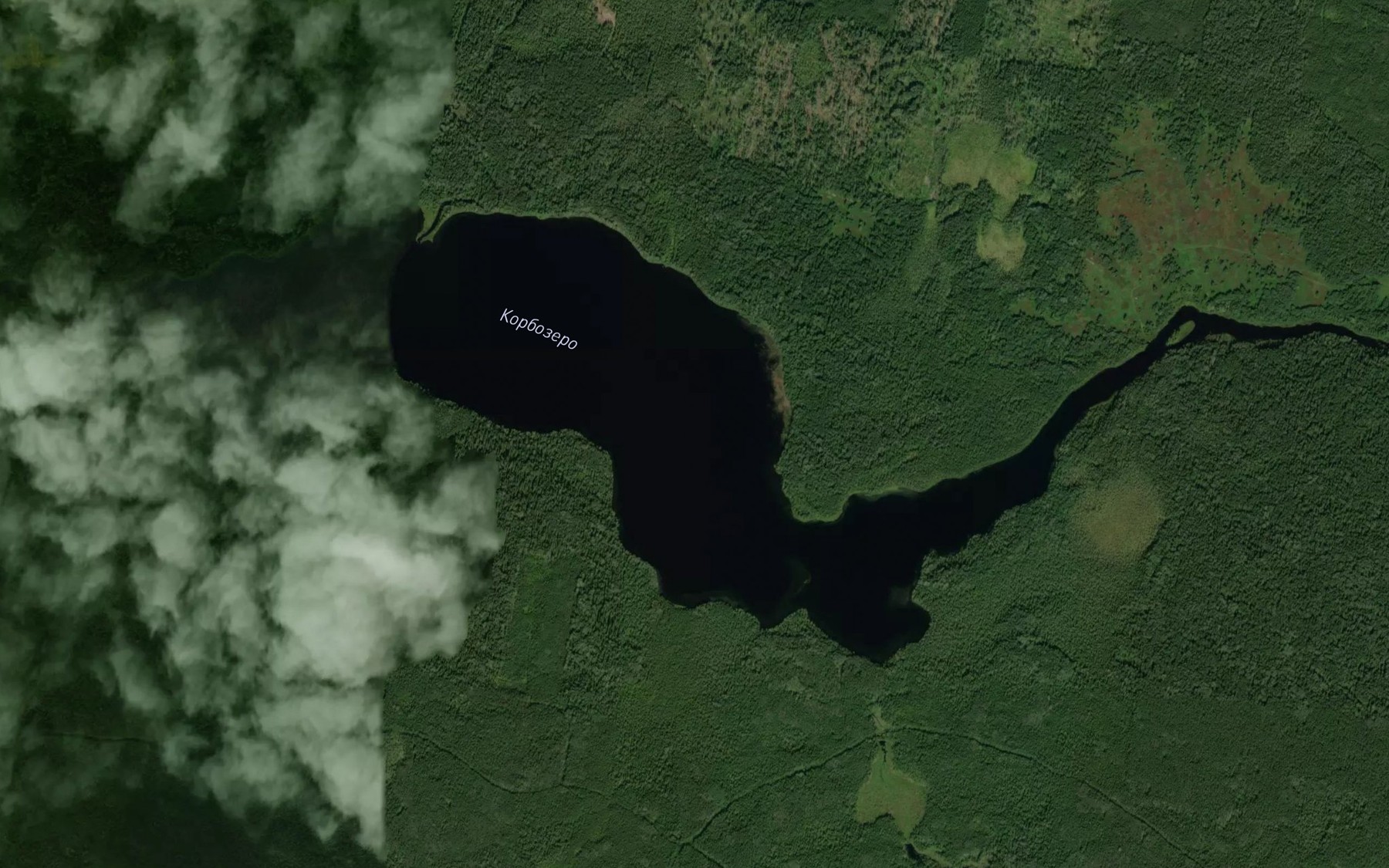 Satellite map of the Ozero Korbozero