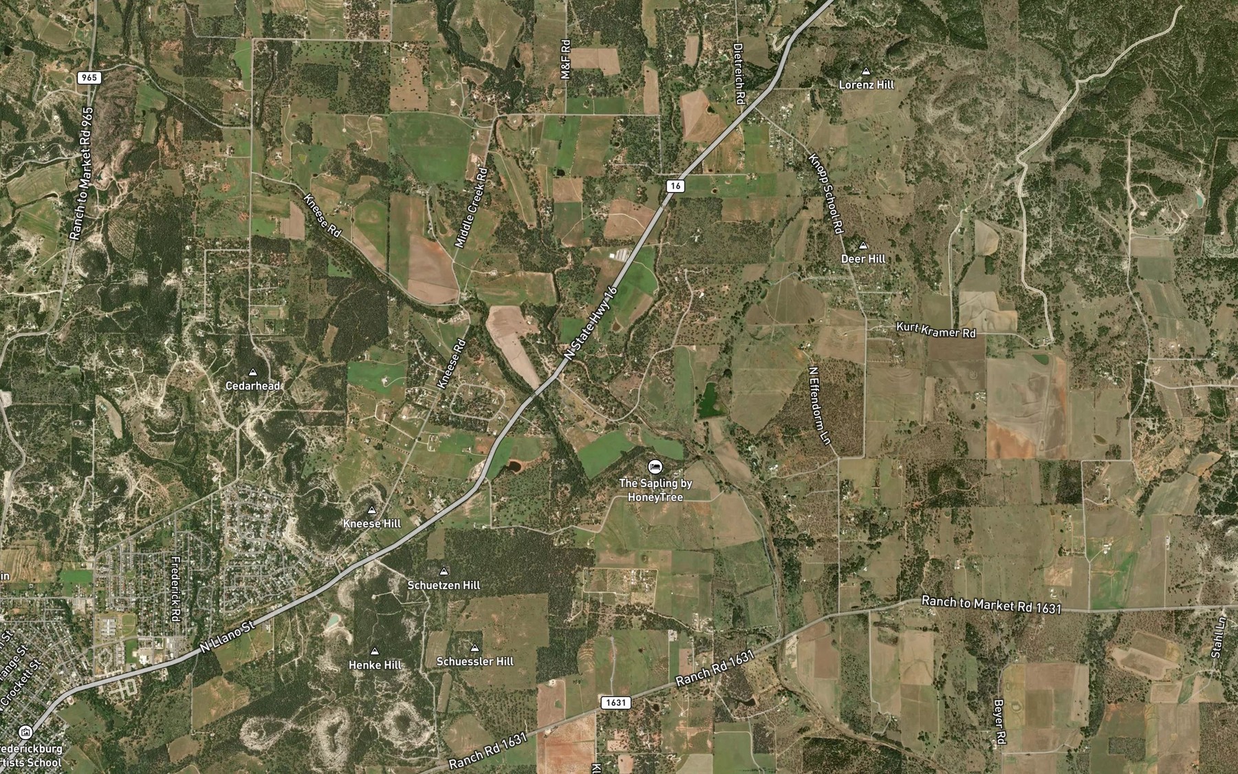 Satellite map of the Middle Creek