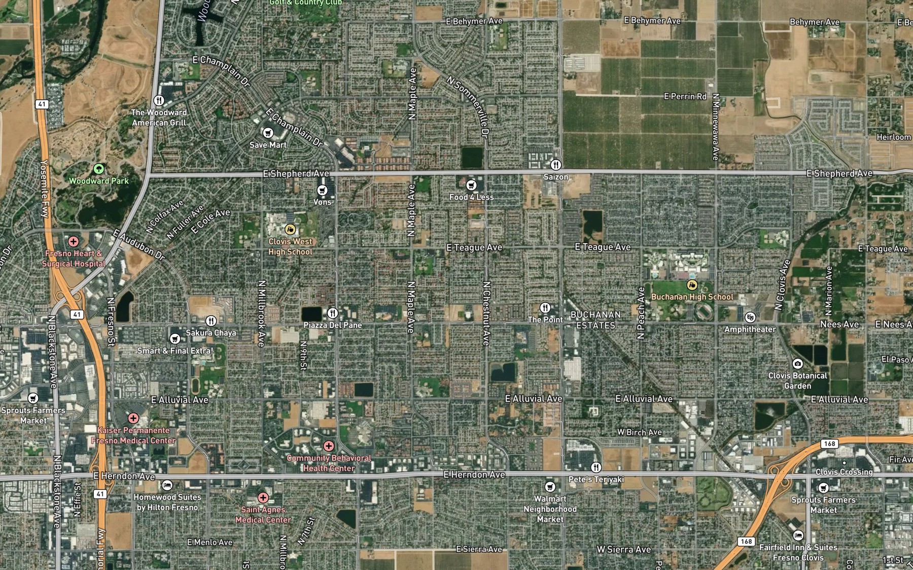 Satellite map of the Teague Ditch