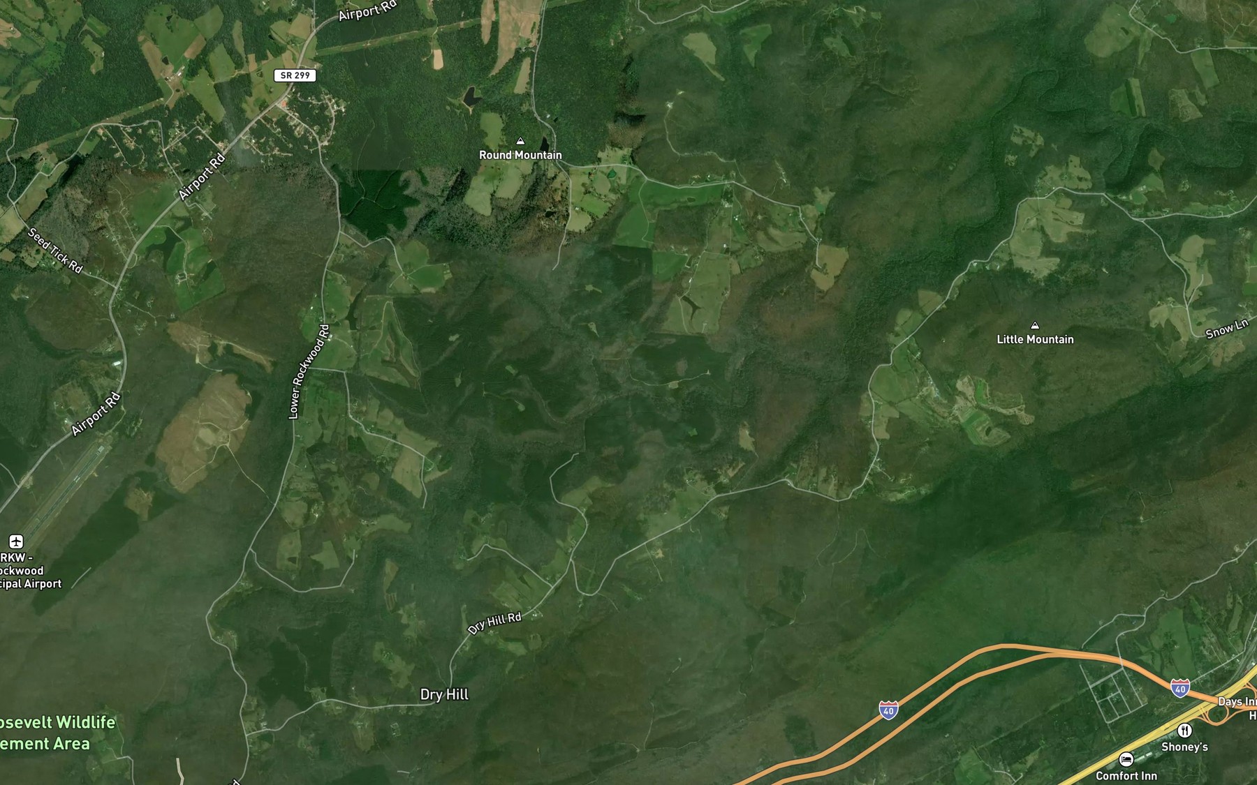 Satellite map of the Board Camp Branch