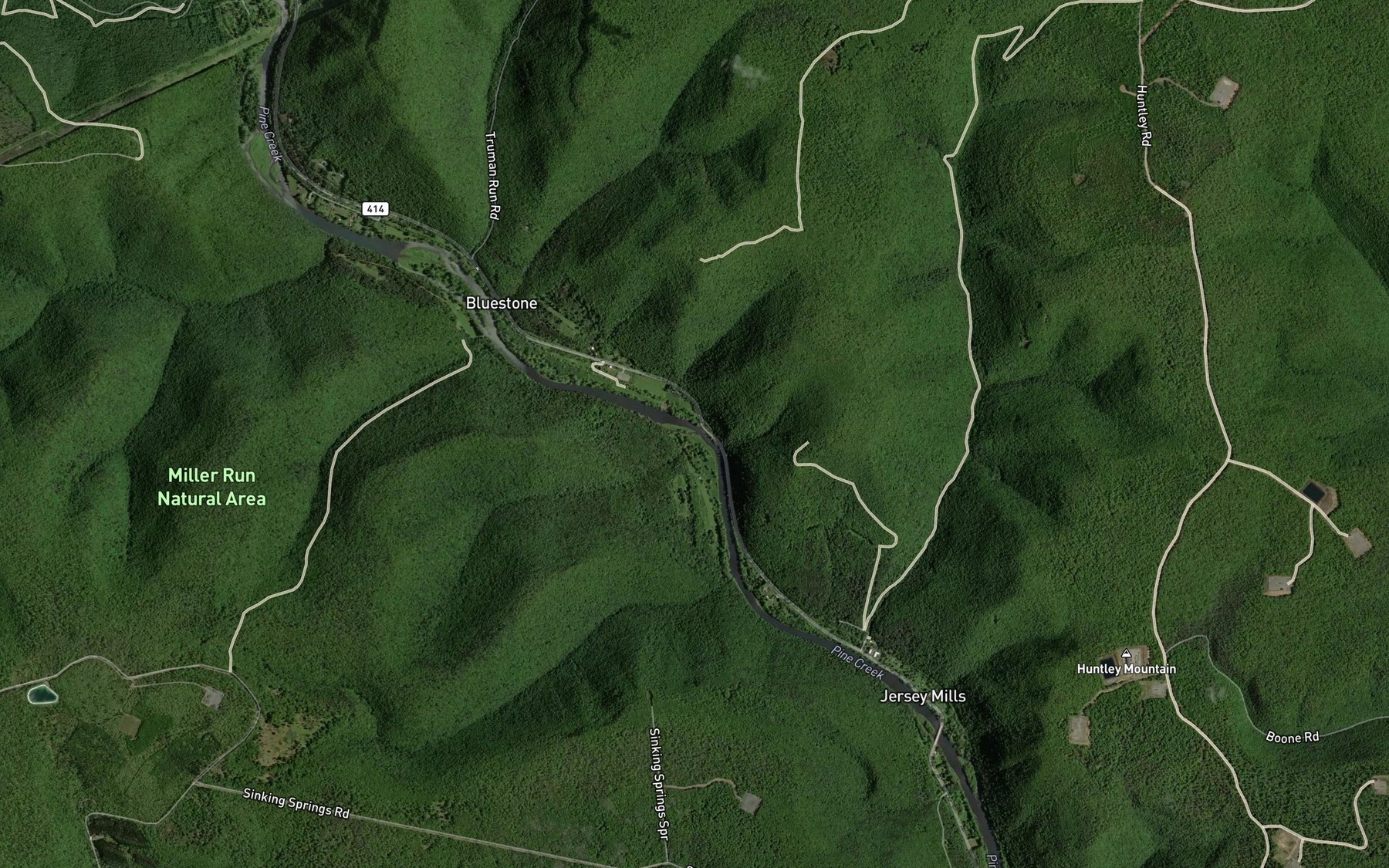 Satellite map of the Shanty Run