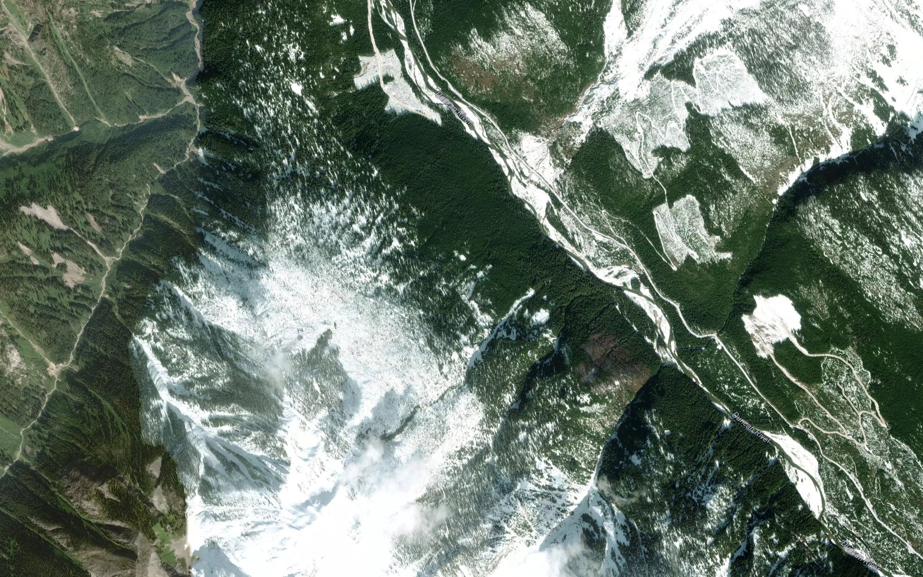 Satellite map of the O'Brien Creek