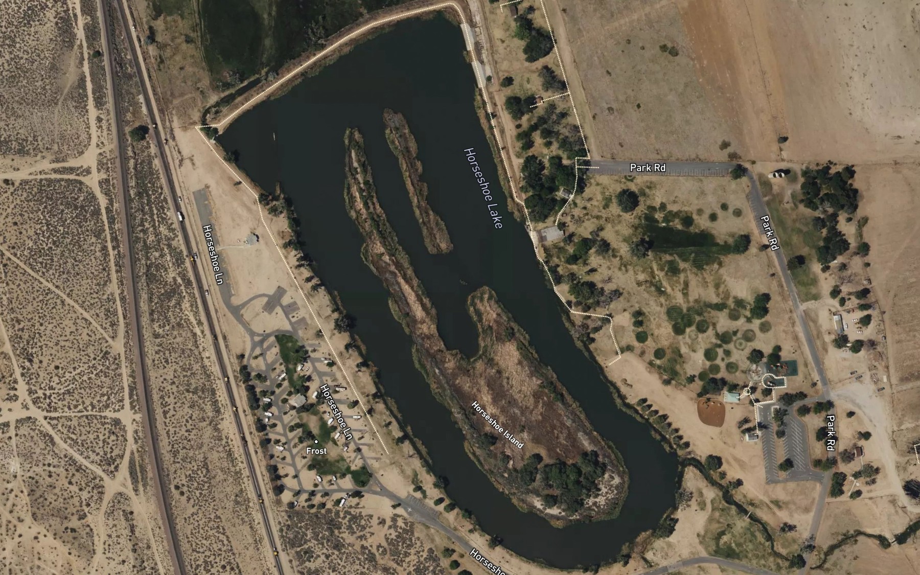 Satellite map of the Horseshoe Lake