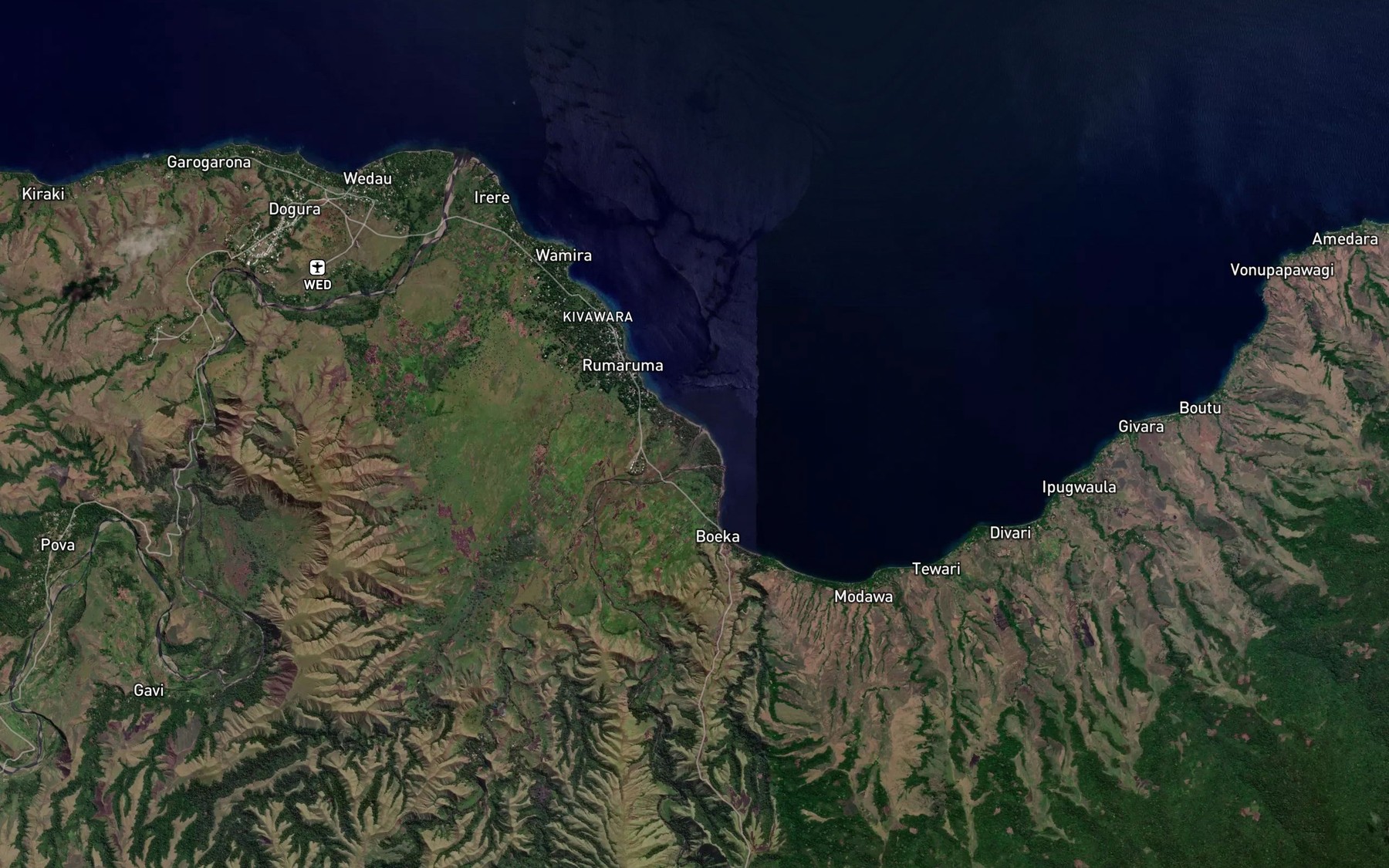 Satellite map of the Uruam River