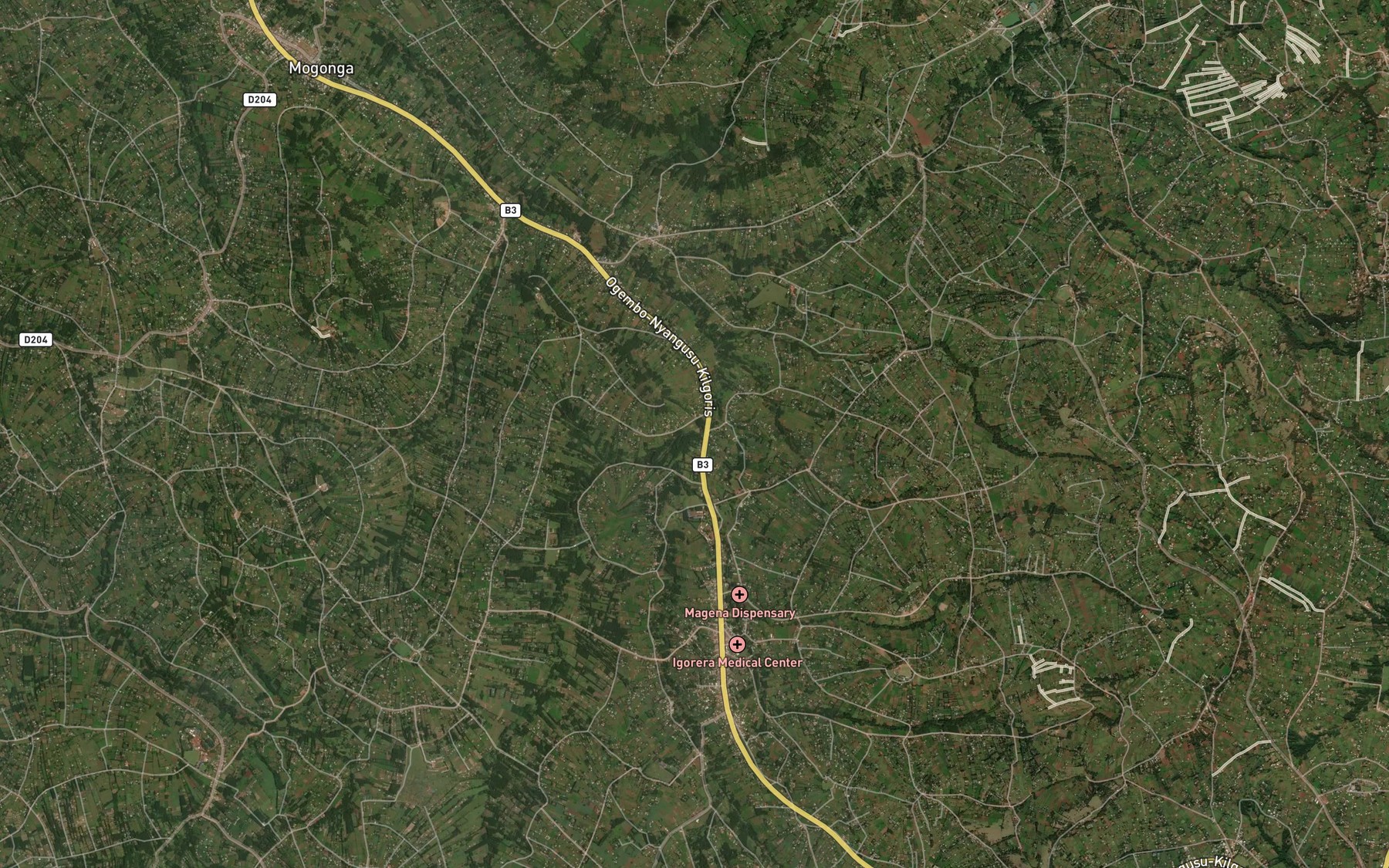 Satellite map of the Biriru