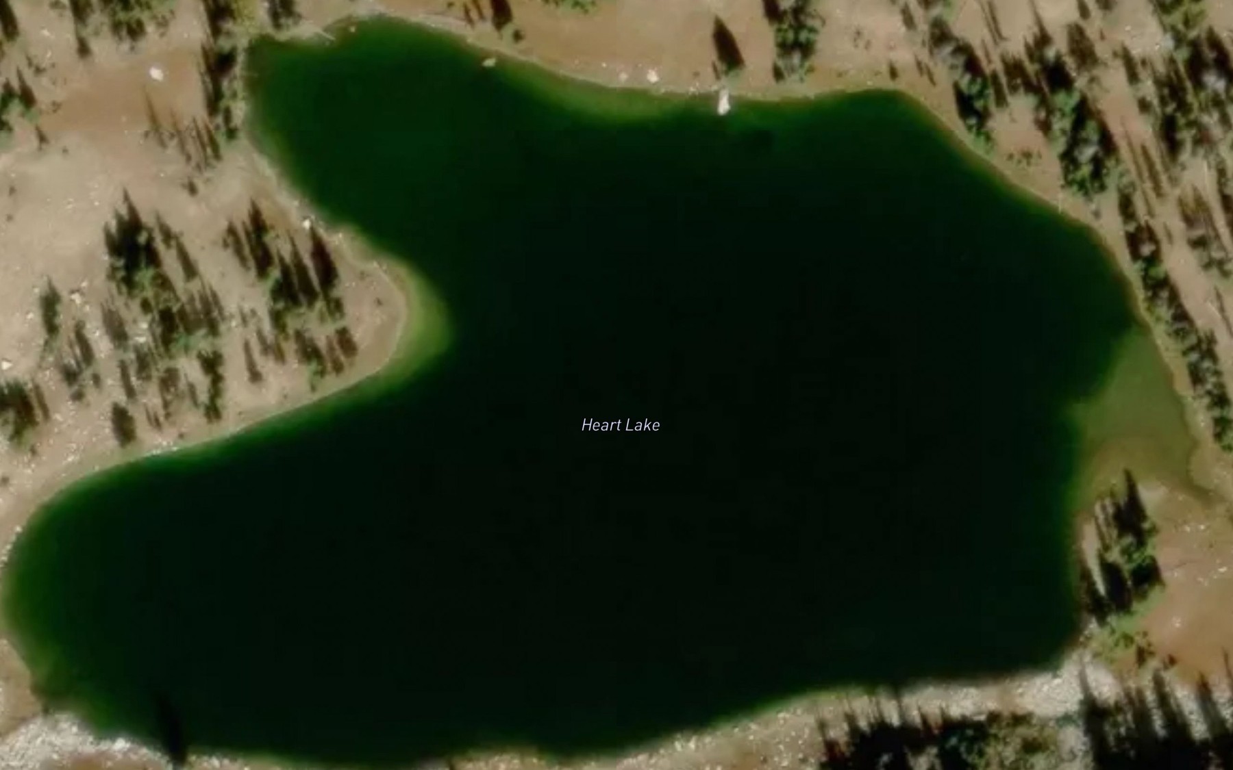 Satellite map of the Heart Lake
