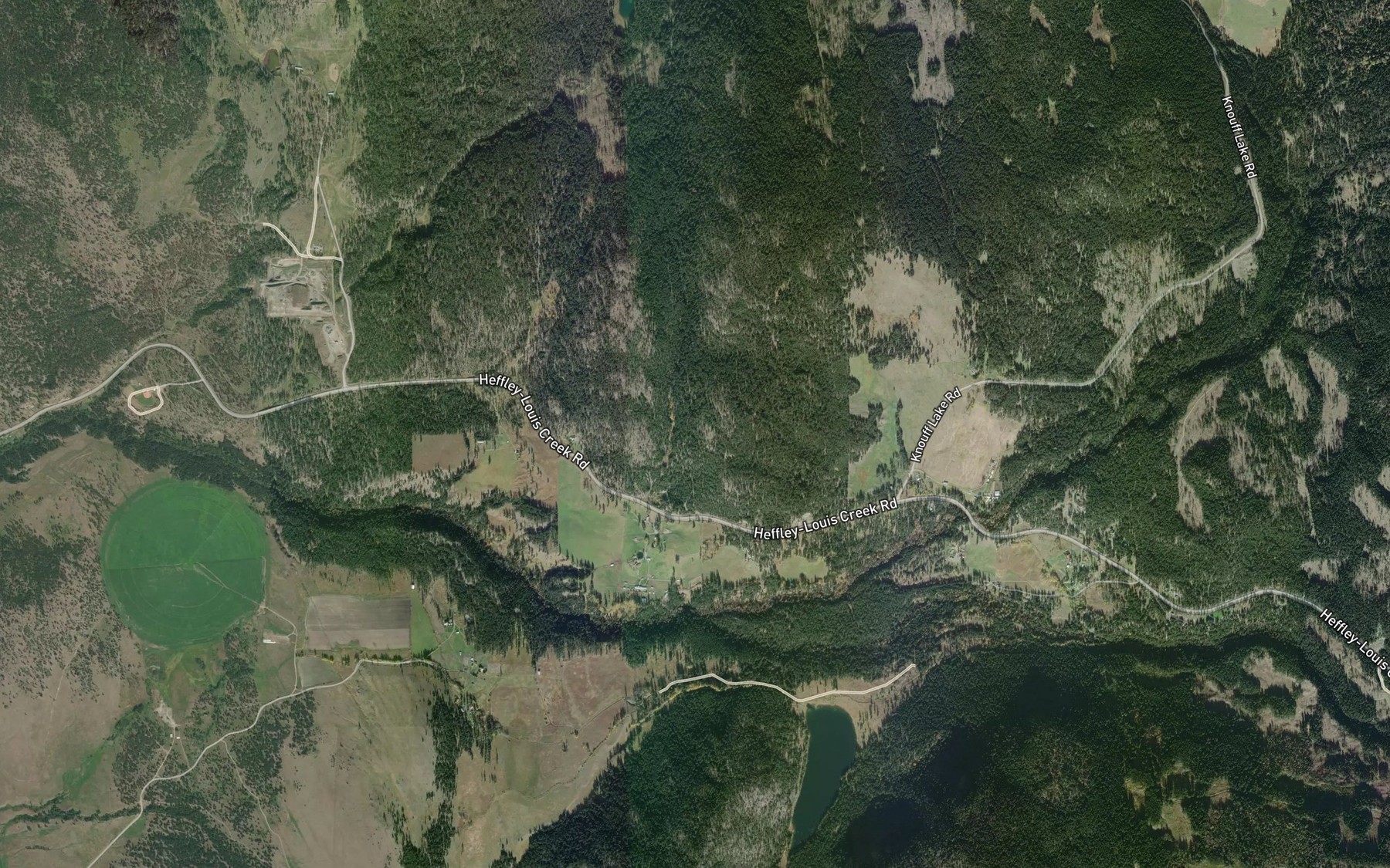 Satellite map of the Edwards Creek