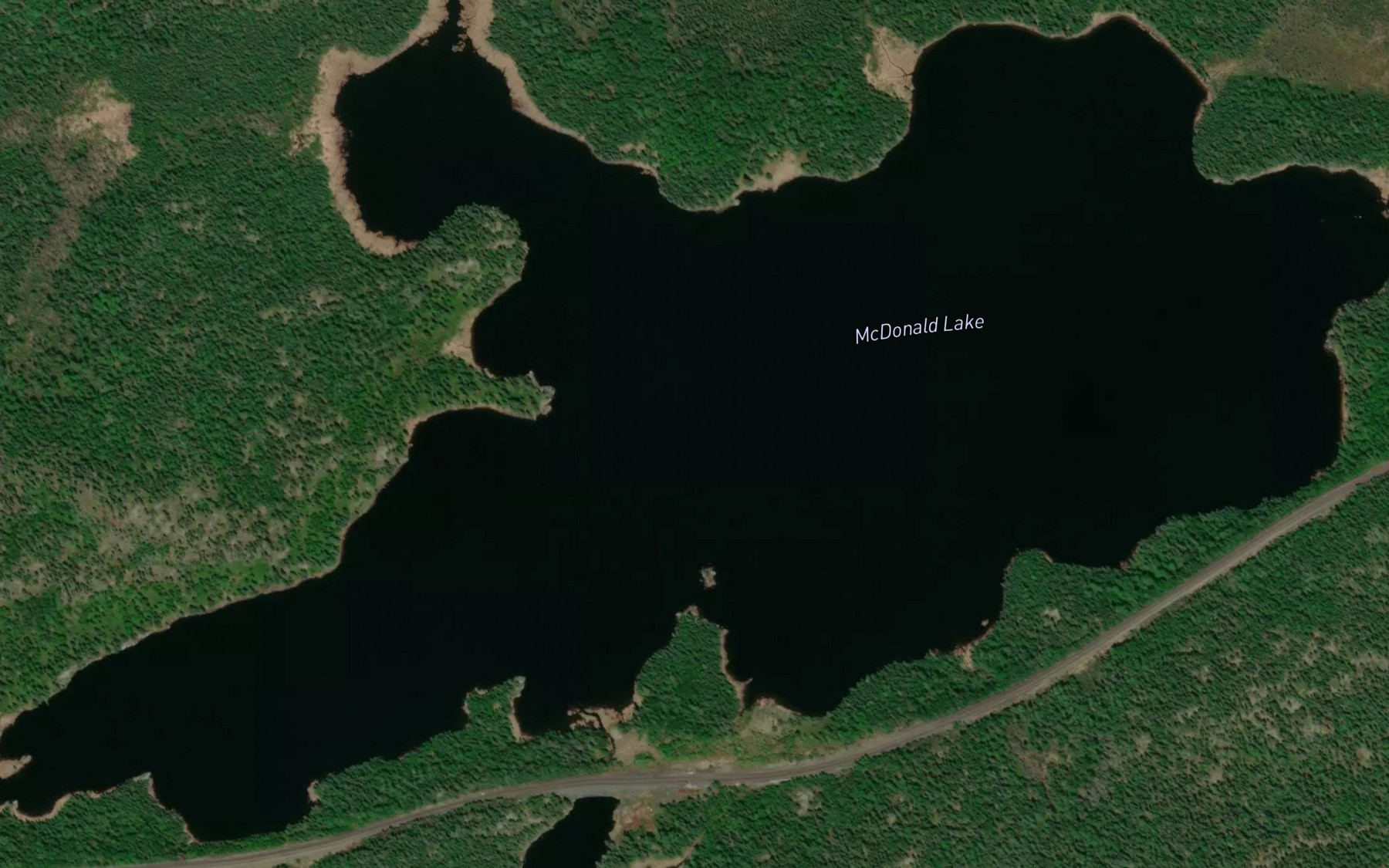 Satellite map of the McDonald Lake