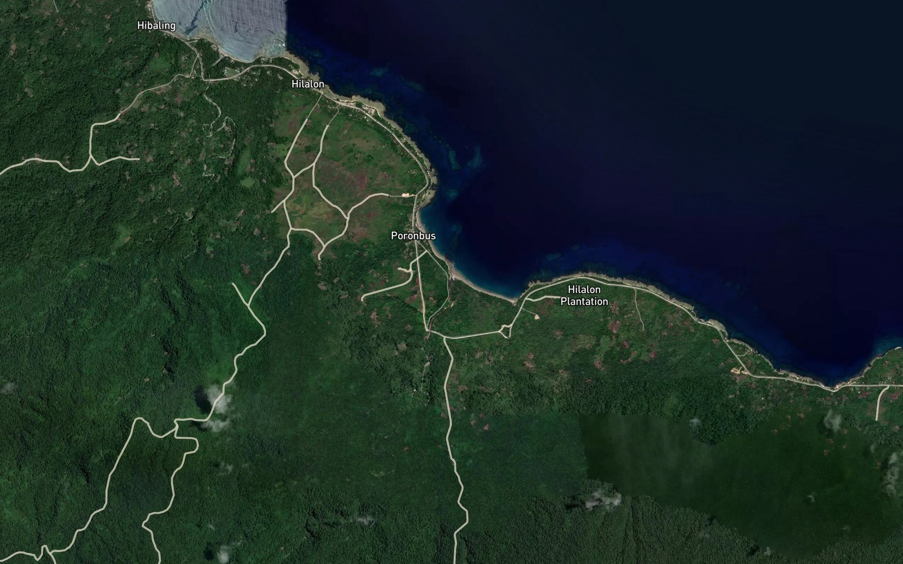 Satellite map of the Ujam River
