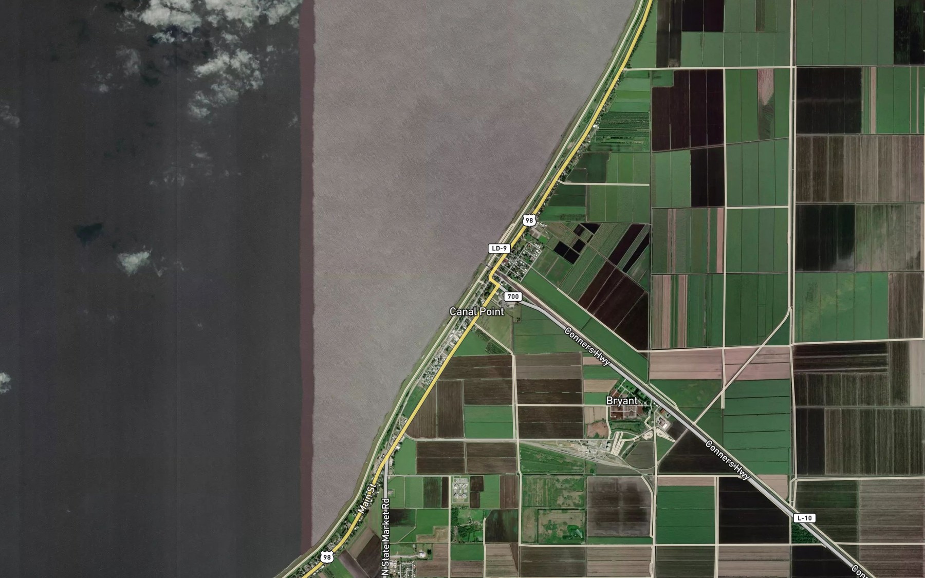 Satellite map of the Canal Point