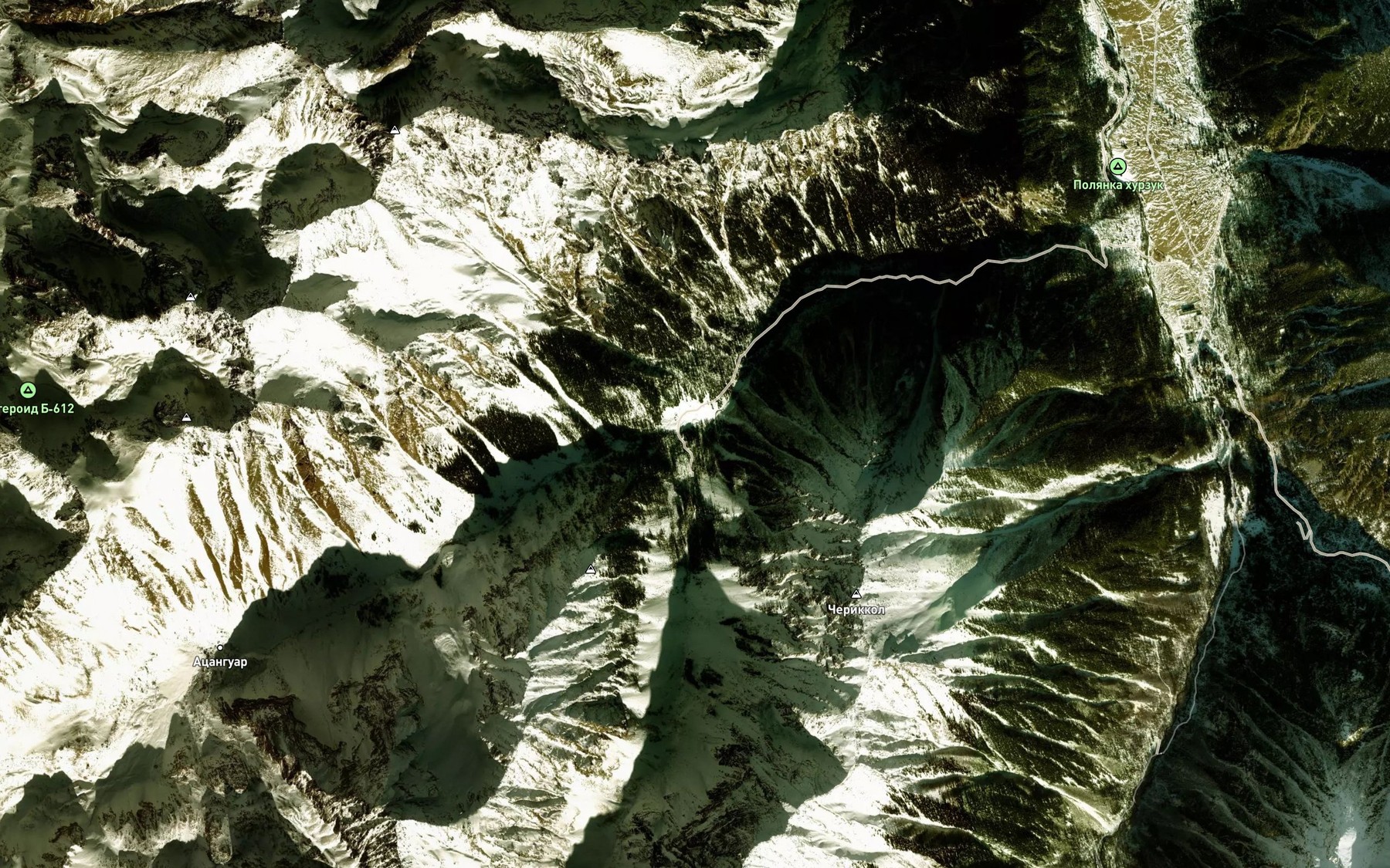 Satellite map of the Cherenkol