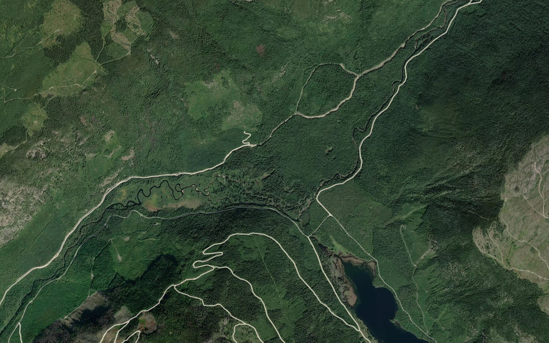 Satellite map of the Cayenne Creek