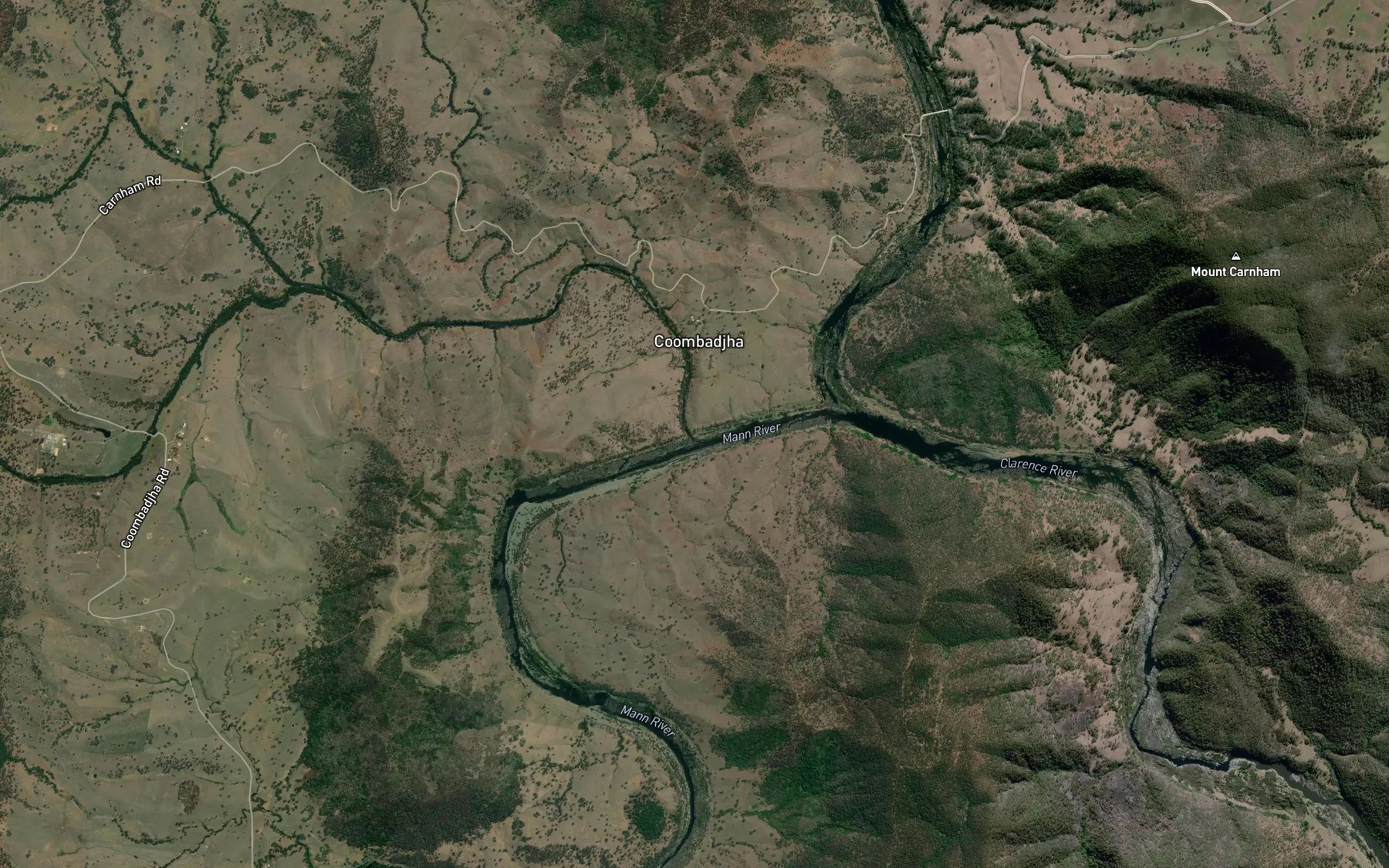 Satellite map of the Coombadjha Creek