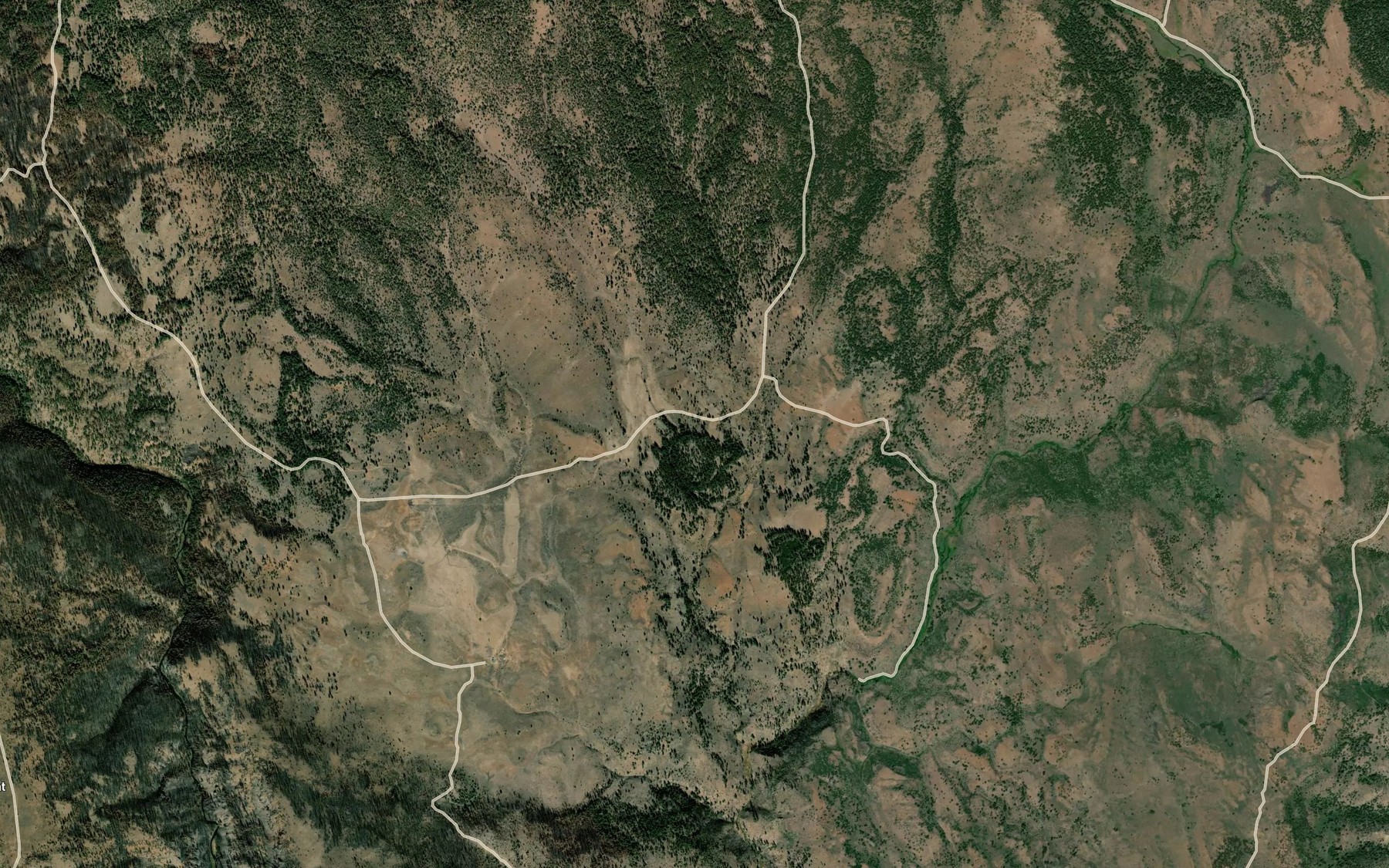Satellite map of the Lost Dog Reservoir